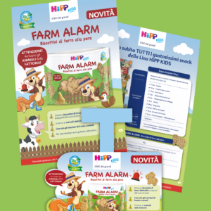 Materiali promozionali Farm Allarm di Hipp